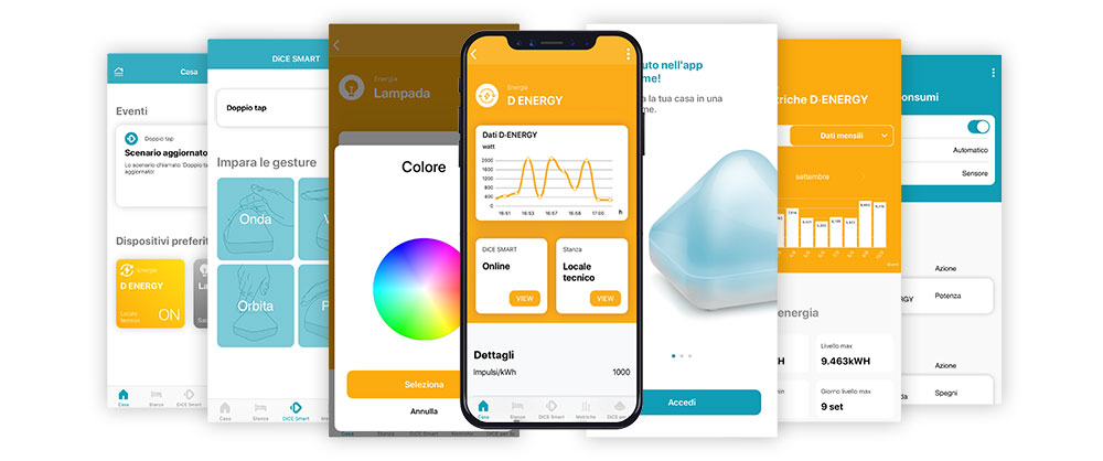 Con la app DiCEhome gestisci DiCE SMART da remoto il dispositivo IoT DiCE SMART.