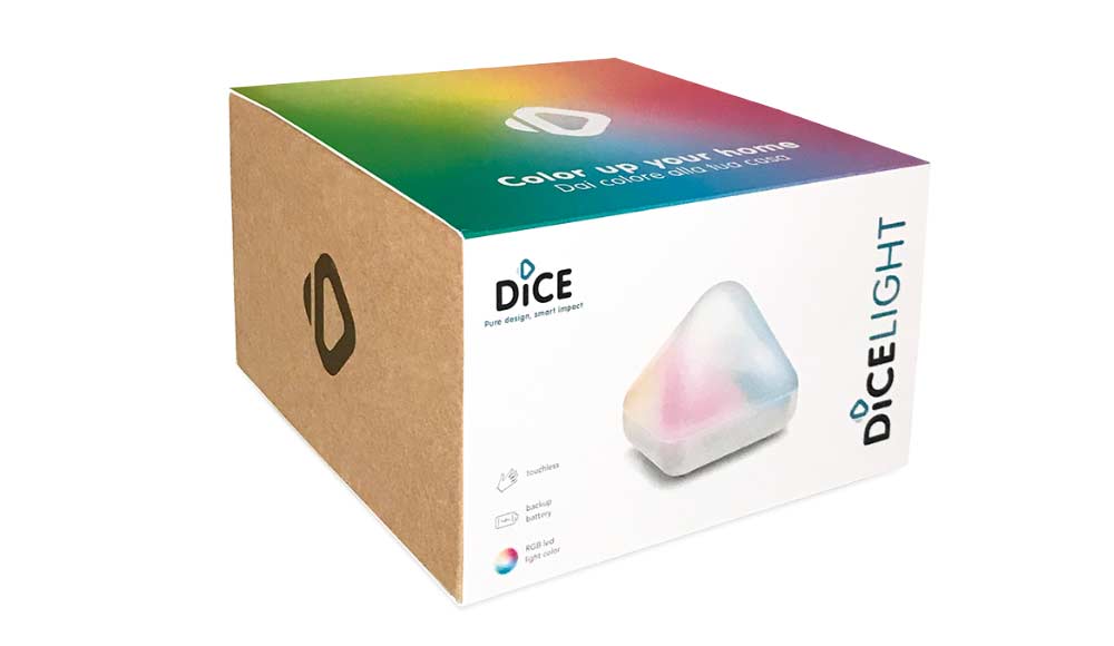 DiCE LIGHT; the design LED lamp, Made in Italy and contactless